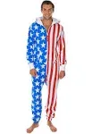 Tipsy Elves American Flag Jumpsuits for Adults - Comfy Unisex Patriotic Onesies with Convenient Pockets and Full Zip