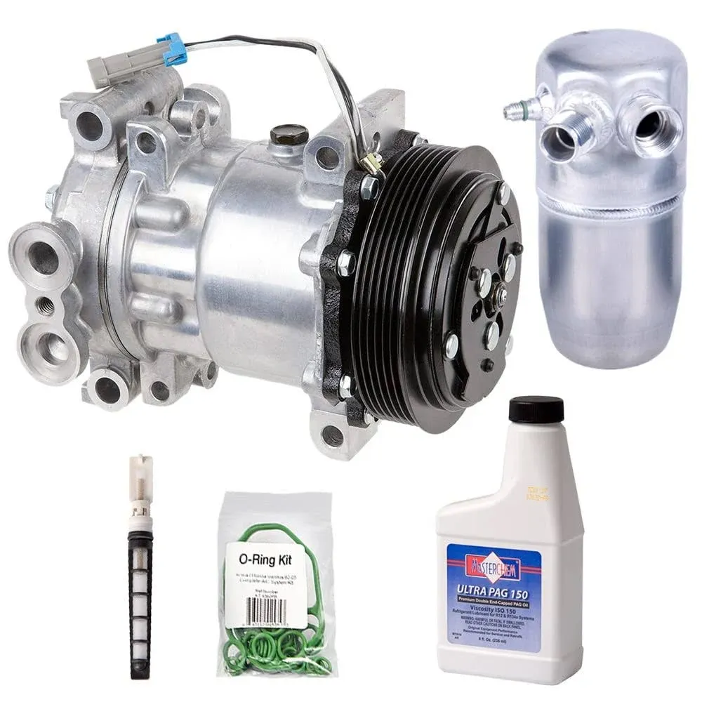 for Chevy Silverado Cheyenne Pickup Tahoe AC Compressor & A/C Repair Kit, White