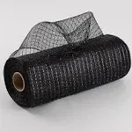 10" Metallic Mesh: Black, Black Foil (10 Yards) RE130102