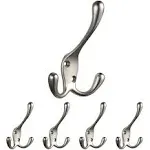 Franklin Brass B42306M-SN-C Hook with Three Prongs (5 Pack), 5-Pack, Satin Nickel