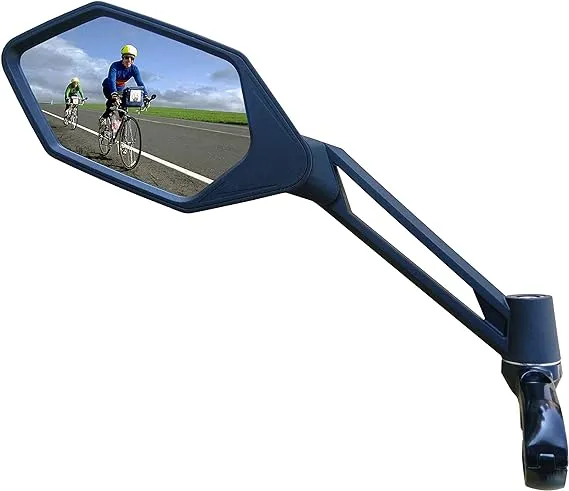 MEACHOW New Scratch Resistant Glass Lens,handlebar Bike Mirror, Adjustable Safe Rearview Mirror, Bicycle Mirror (Sliver Left Side) Me-005ls