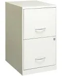 Space Solutions 18in 2 Drawer Metal File Cabinet Pearl White