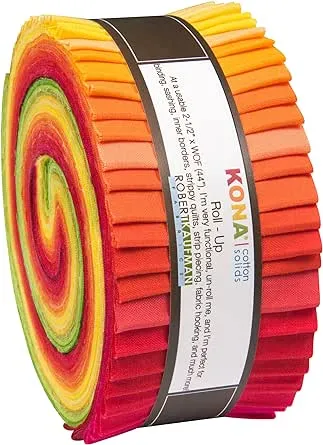 Christa Watson Kona Cotton Solids Designer Palette Series Roll Up 40 2.5-inch Strips Jelly Roll Robert Kaufman Fabrics RU-485-40 by Robert Kaufman Fabrics