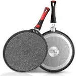 Nonstick Crepe Pan, 11 Inch Granite Coating Flat Skillet Dosa Tawa Tortilla Pan for Roti, Comales Para Tortillas Pancake Pan, Induction Compatible, PFOA Free