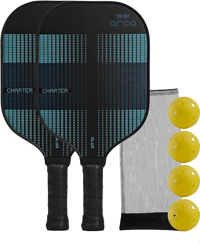 Orca Pickleball Paddles, Sports Series Wood Pickleball Paddle Sets, Pickleball Paddles Starter Set with Pickleballs and Accessories