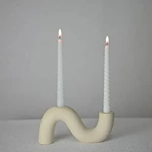 Ceramic Candle Holder Modern Taper Candlestick Holder for Dining Table Living...