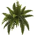 Nearly Natural 14" Boston Fern Artificial Plant, Set of 6 - Green