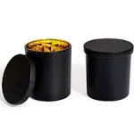 \u200bCandle Jars Bulk All Black Candle Container with Gold Interior 12PCS Candle ...