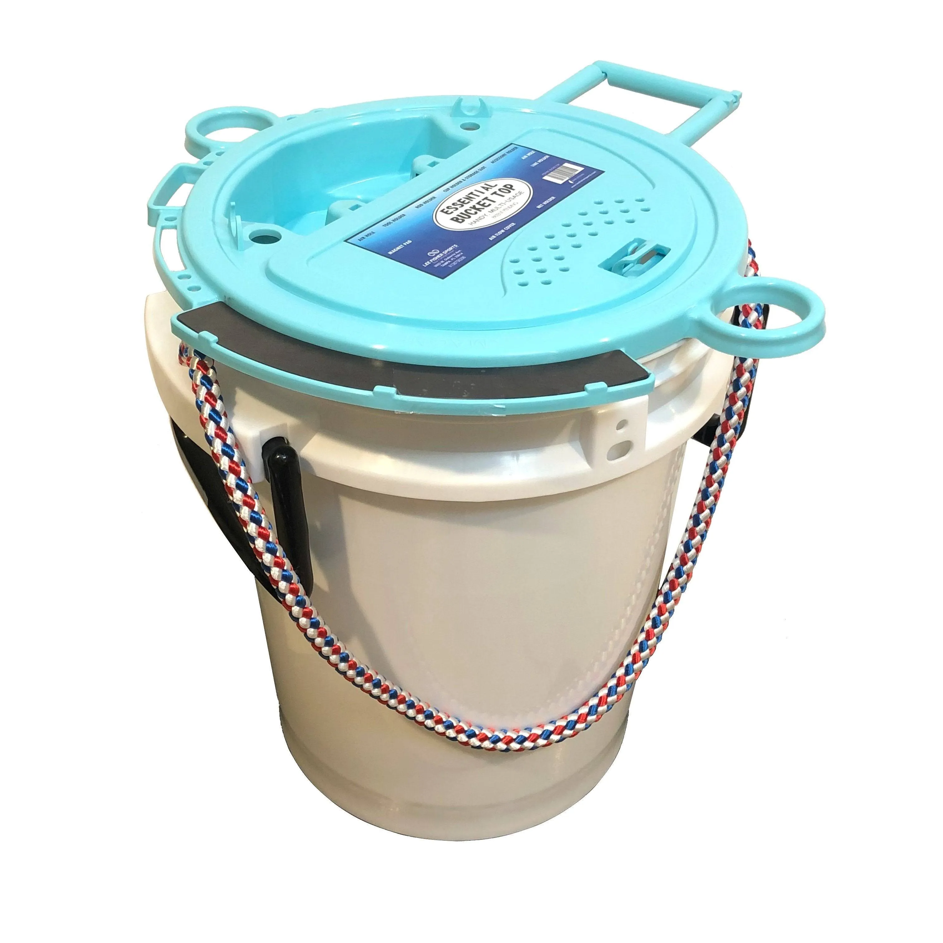 Lee Fisher Sports 5 Gallon iSmart Bucket (Rope Handle) with Essential Top (White)