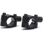 Htt Group Black 1" 25mm Motorcycle Handlebar 10mm Mirror Thread Mount Holder Clamp Adaptor