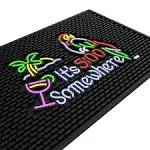 Ultra High Quality Bar Mat - &#034;It&#039;s 5:00 Somewhere&#034; 12 x 18 Inch Rubber Bar 