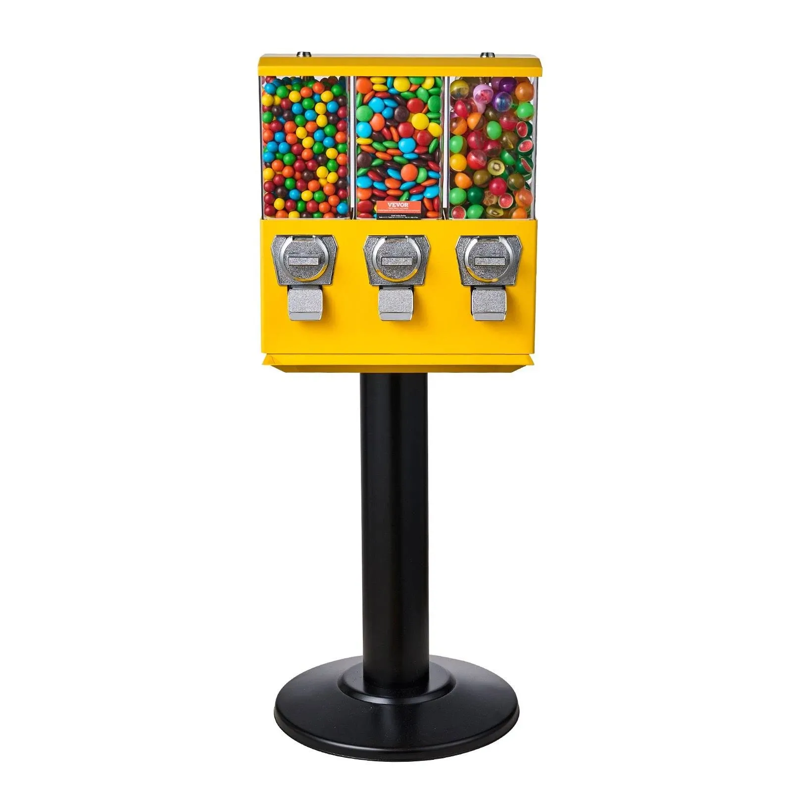 VEVOR Gumball Machine Vending Coin Bank Vintage Candy Dispenser Stand Yellow