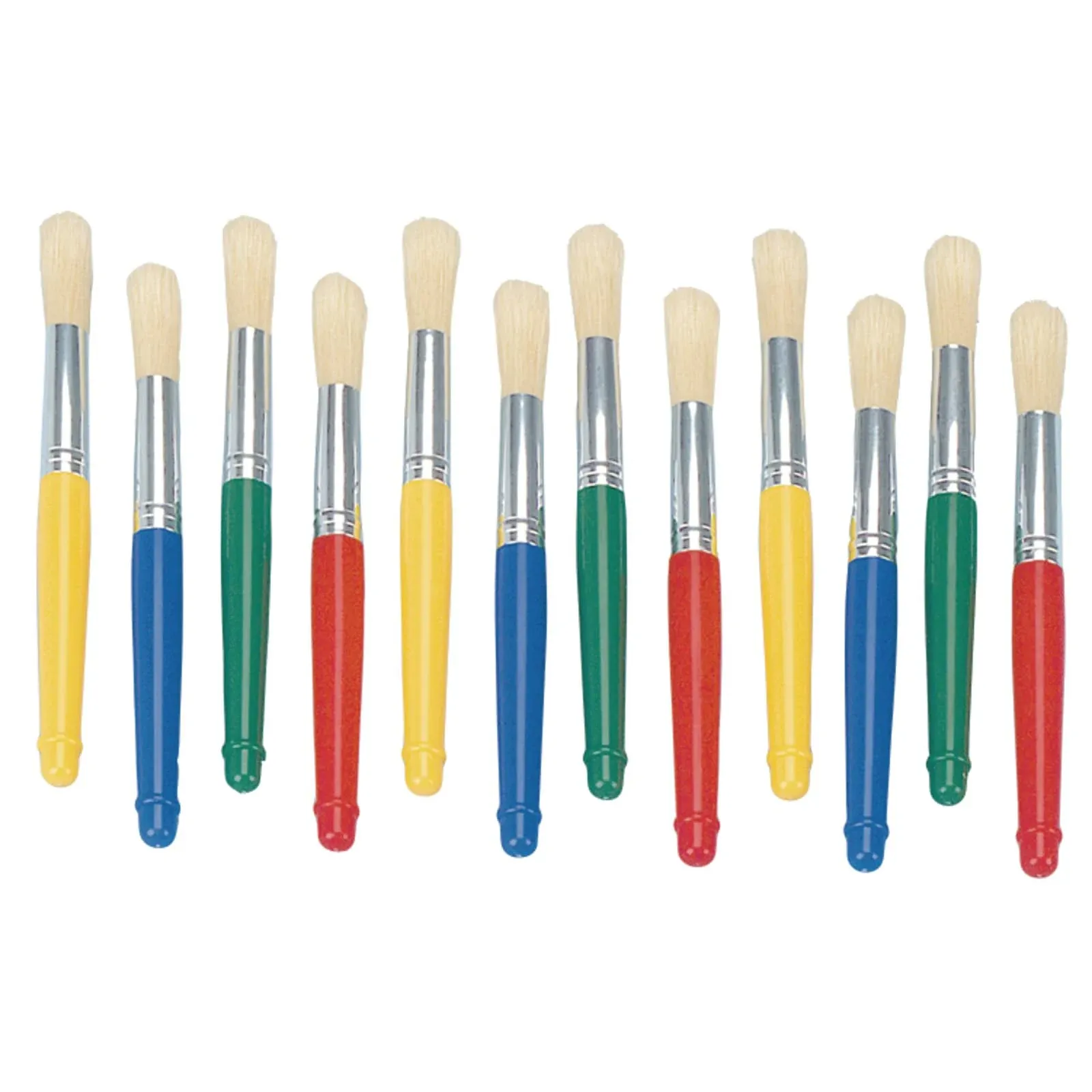 Colorations Plastic Handle Jumbo Chubby Paint Brushes - Set of 12