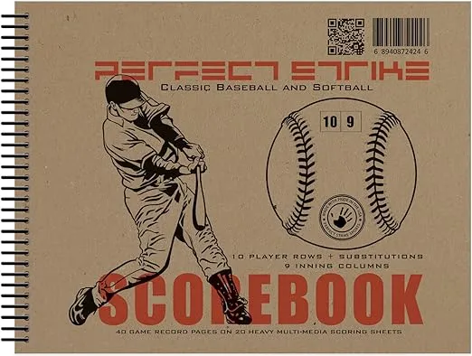 Perfect Strike Baseball Scorebook with Rules and Scoring Instructions : Heavy Duty Scorekeeping Book. Great for Baseball and Softball. (1 Book)