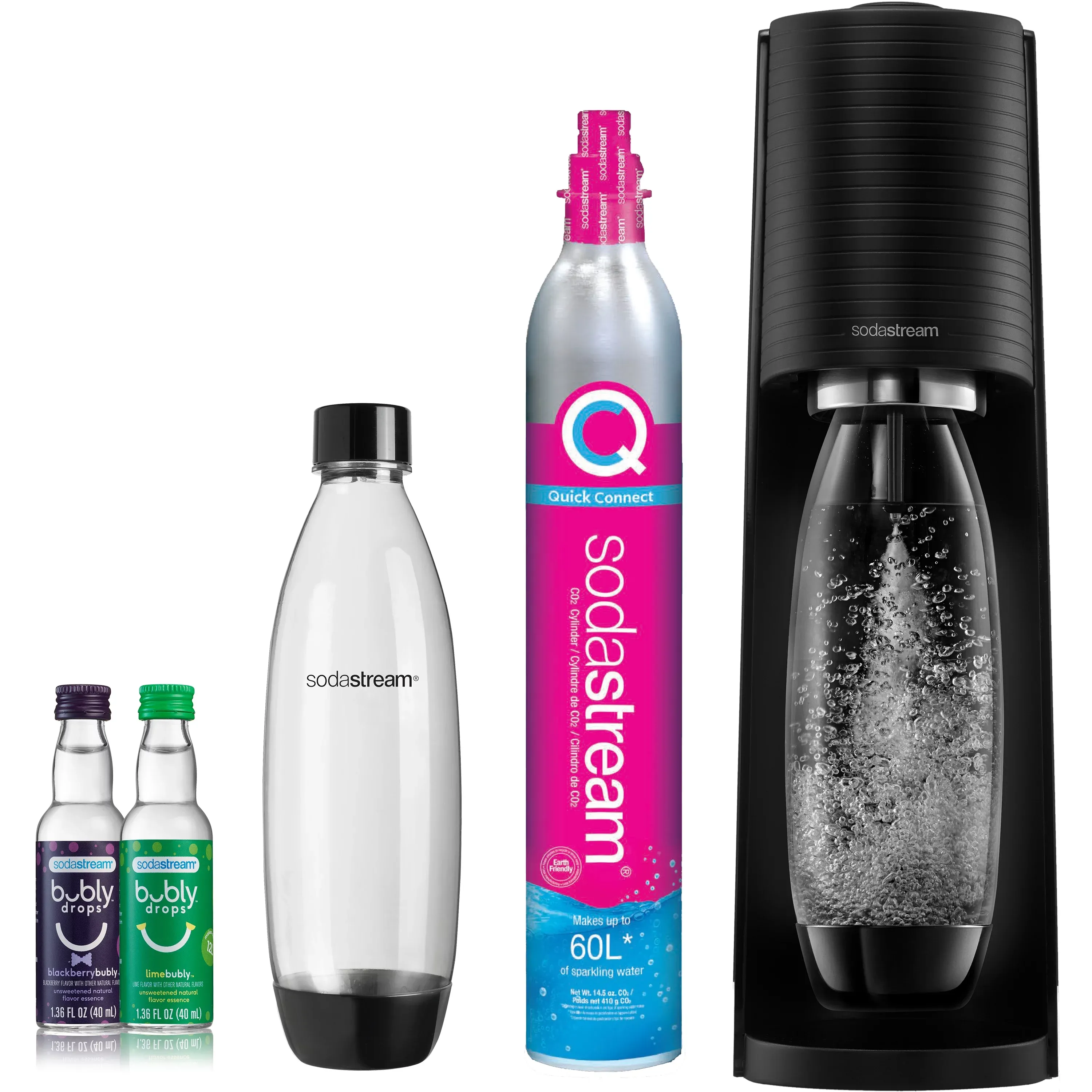 SodaStream Terra Sparkling Water Maker Bundle, with CO2, DWS Bottles, and Bubly Drops Flavors