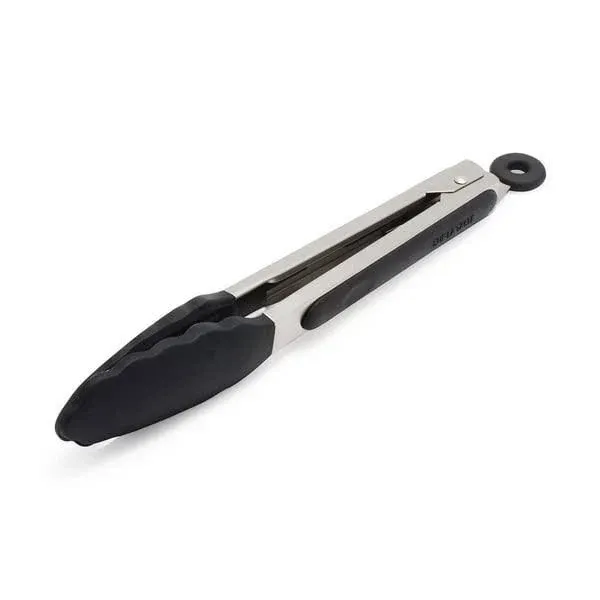 Sur La Table Silicone-Tipped Tongs, 9", Black