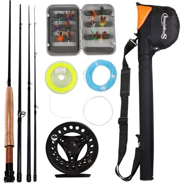 Sougayilang Saltwater Freshwater Fly Fishing Rod with Fly Reel Combo