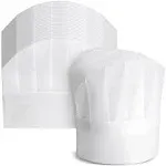 Juvale 24 Pack Chef Hats for Kids, Adults - Bulk Adjustable Disposable Bakery Hats for Cooking, Baking, Pizza Party (White)