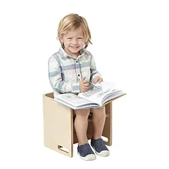 ECR4Kids Bentwood Multipurpose Cube Chair, Kids Furniture, Grey