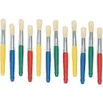 Colorations Plastic Handle Jumbo Chubby Paint Brushes for Kids Painting Multipack (12 Pack), Model:BTPB