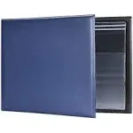 7 Ring Business Check Book Binder, 600 Checks Capacity for 9" x 13" Sheets, PU Leather Checkbook Holder with Zip Pouch [Dark Blue]