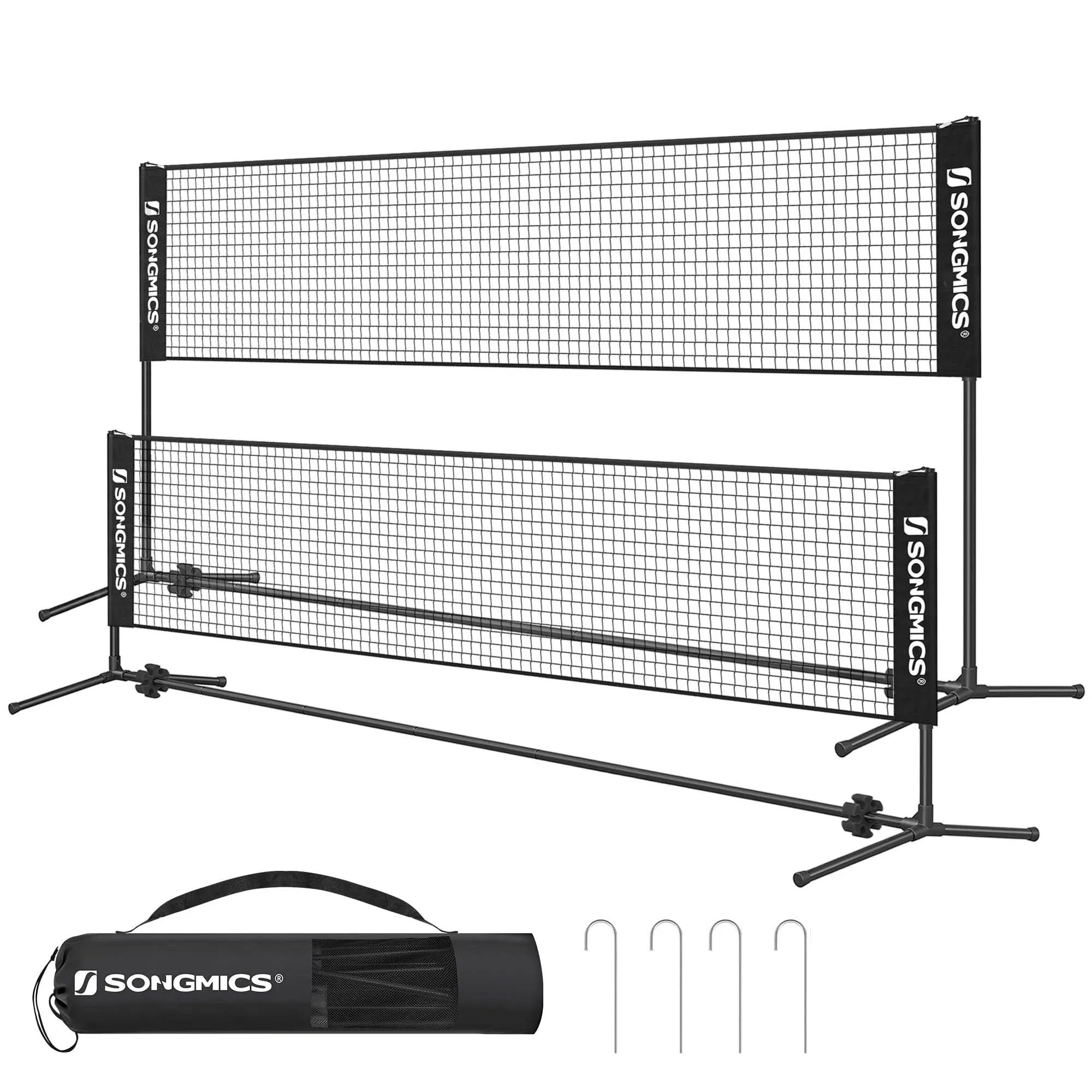 Portable Badminton Net Set, Black / 10ft