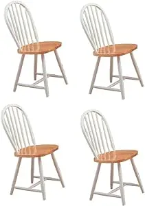 COASTER Hesperia Windsor Dining Side Chairs Natural Brown and White (Set of 4)