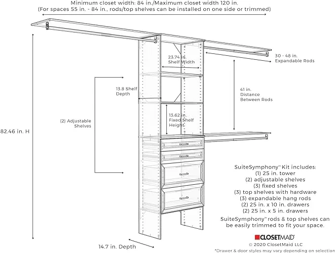 ClosetMaid SuiteSymphony 25 in. Closet Organizer with 4 Drawers, White