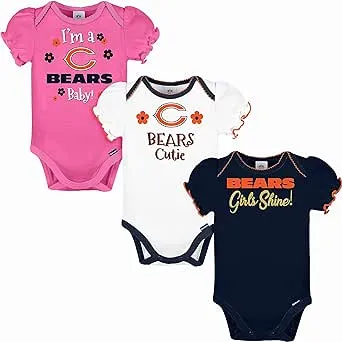 NFL baby-girls 3 Pack Short Sleeve Bodysuit