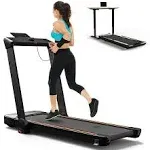 Walking Pad, Under Desk Treadmill, 2 in 1 Treadmills for Home/Office, Compact Portable Foldable Treadmill, 2 Functions 4 Modes, Installation-Free Low Noise, Safety Lock and LED Display