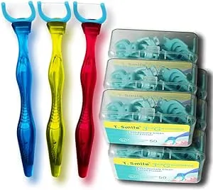 Evolutionary Clean Dental Flossers, Kit of Refills Plus Mid-Length Handle (3 Handles + 300 Refills)