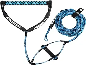 Swonder Wakeboard Rope 75ft - Water Ski Rope with Double Handle - 4 Sections Boat Tow Rope for Kneeboard, Wakeboard, Water Ski, and Tubing