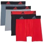 Adidas Youth Performance Boxer Briefs - 4-Pack Scarlet Red/Black/Grey / S