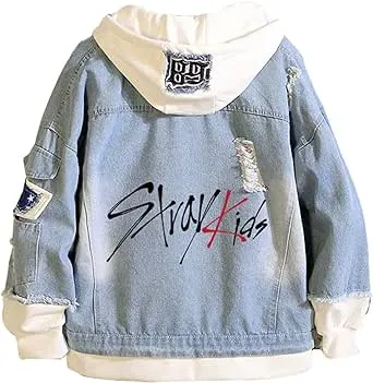 KPOP Stray Kids Hoodie Denim Jacket Jean Coat Hoodies