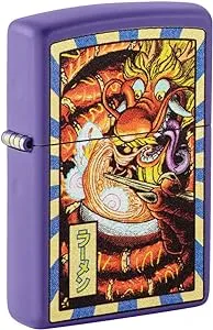 Zippo Ramen Dragon Design Purple Matte Pocket Lighter