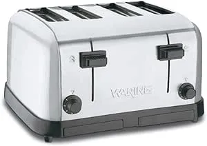 Commercial Toaster: 4-Slice, 4 Slot, 225 Slices per Hour, 1,800 W Watt