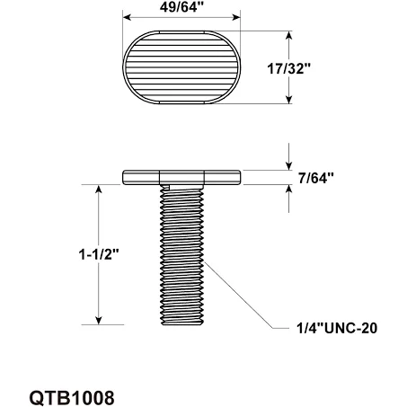 1/4 In. -20 X 1-1/2 In. L Tee Bolt (20-Pack)