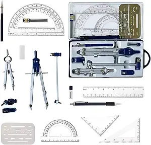 Profesional Compass for Geometry Up to 18 inch Diameter,Geometry Precision Tool for student,Drawing Tools & Drafting Kits for Engineer,Drawing Tool,Geometry Set,Math Geometry Kits Set