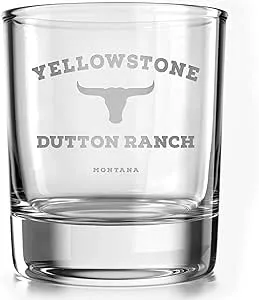 Yellowstone Dutton Ranch 10 ounce Old Fashioned Whiskey Rocks Glass