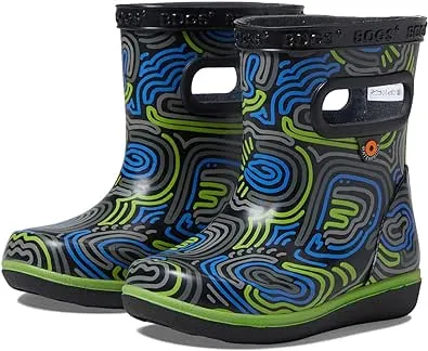 BOGS Unisex-Child Kids' Skipper Ii Rain Boot Cloud Geo