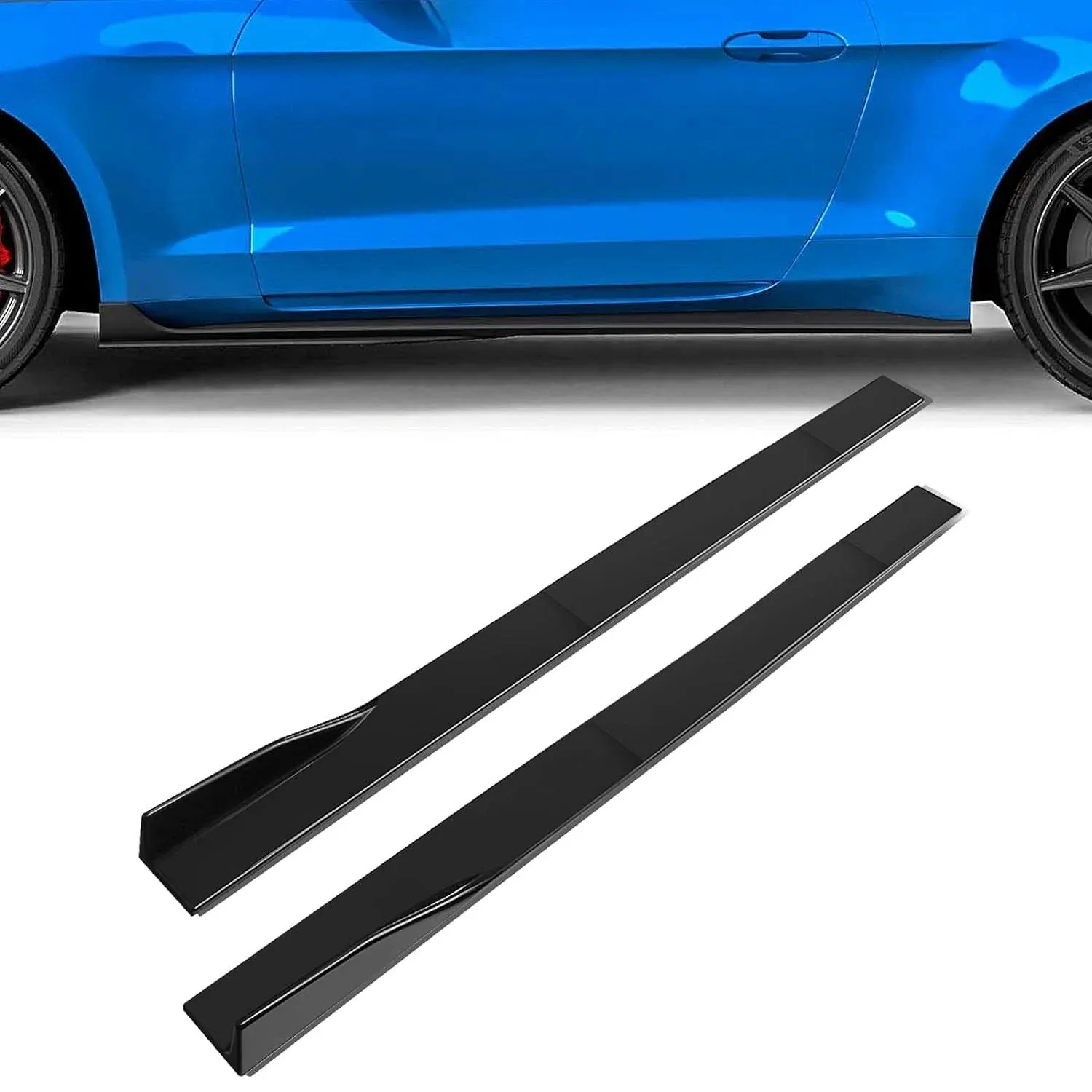 Eccpp Side Skirts Fits Universal Vehicles Black Style Side Skirt Rocker Modified 86" 4" Splitters Diffuser Winglet Wind Exterior Side Bottom Line