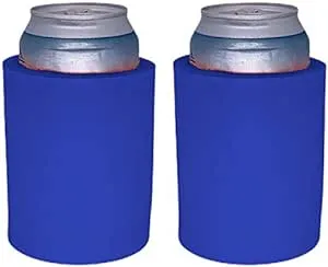 Blank Thick Foam Old School Can Cooler (2 Pack, Royal Blue)