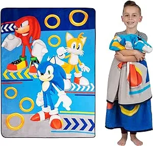 Franco Kids Bedding Super Soft Plush Micro Raschel Blanket, 62 in x 90 in, Sonic