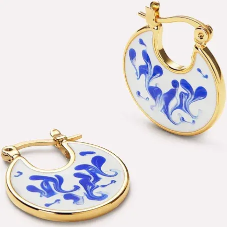 Ana Luisa 14K Gold Enamel Earrings