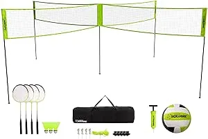 Triumph Sports 4 Square Volleyball/Badminton Combo and Pickleball Combo Accessories Included - Multiple Styles Available