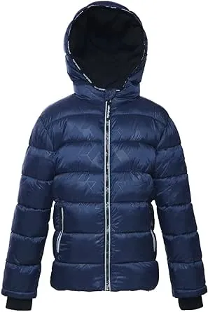 Rokka&Rolla Boys' Heavyweight Puffer Jacket Warm Fleece Lined Winter Coat