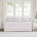 5pc Ivory on Ivory Cotton Tufts Daybed Set AND Decorative Shams