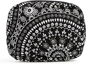 Vera Bradley women's Cotton Zip-around Jewelry Organizer Case Travel Accessory, Fresh-Cut Floral Green, One Size