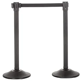 "Sentry PLUS Stanchion - Black - 6.5' Black Belt - 2 Pack"