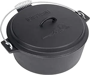 10-Qt Pre-Seasoned Cast Iron Chicken Fryer Features Cast Iron Domed Lid Cool Tou